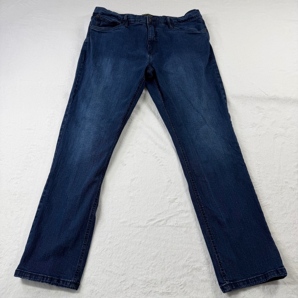 Urban Star Straight Leg Jeans Mens 38x32 Dark Blue Excellent Stretch Denim‎